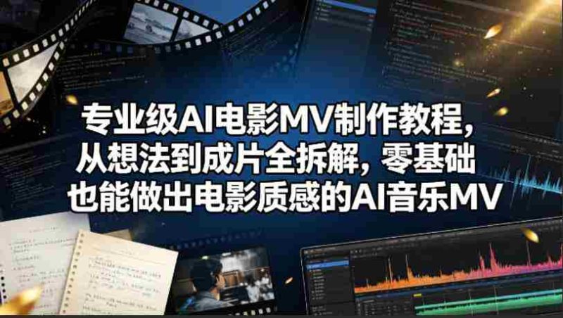 专业级AI电影MV制作教程，从想法到成片全拆解，零基础也能做出电影质感的AI音乐MV-有道网创