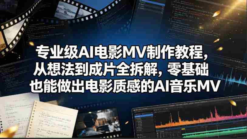 专业级AI电影MV制作教程，从想法到成片全拆解，零基础也能做出电影质感的AI音乐MV-有道网创