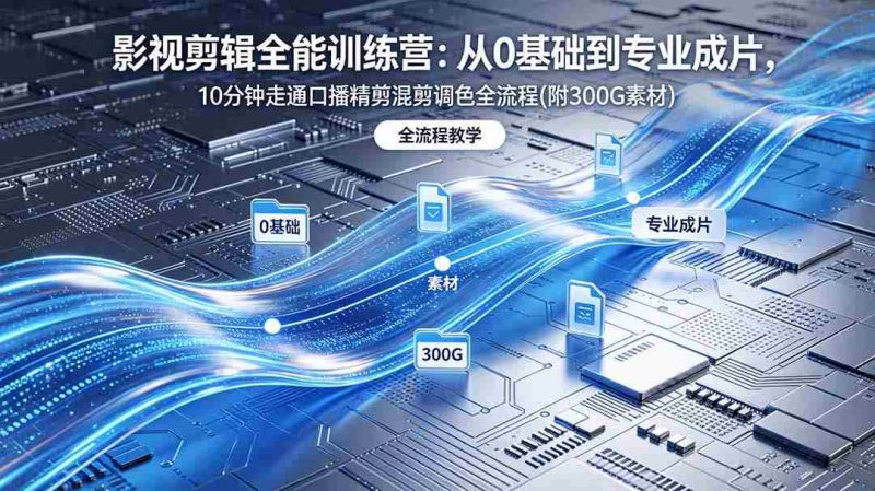 (18664期)2026影视剪辑全能实战课|0基础到专业成片,全流程教学,高清带300G素材-有道网创