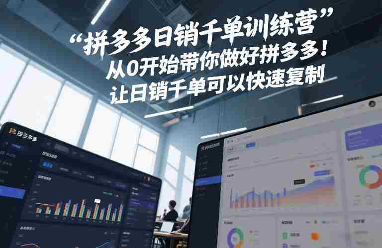拼多多日销千单训练营,从0开始带你做好拼多多,让日销千单可以快速复制(更新26年5月)-有道网创