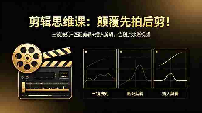 (18285期)剪辑思维课:颠覆先拍后剪!三镜法则+匹配剪辑+插入剪辑,告别流水账视频-有道网创