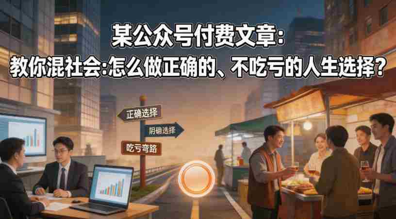 某公众号付费文章：教你混社会：怎么做正确的、不吃亏的人生选择？-有道网创