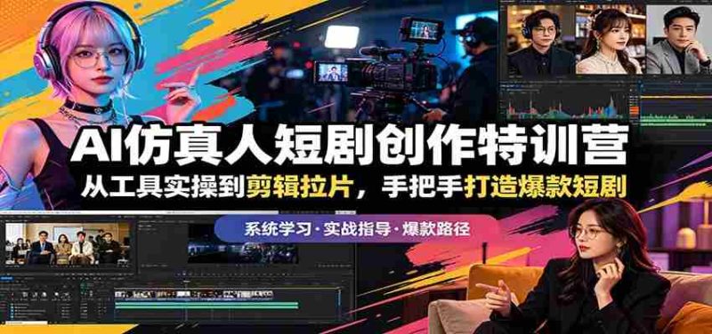 AI仿真人短剧创作特训营：从工具实操到剪辑拉片，手把手打造爆款短剧-有道网创