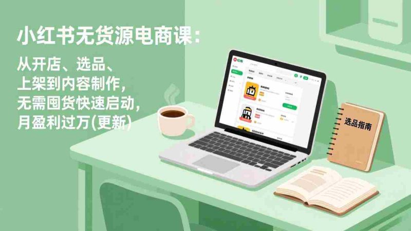 (18420期)小红书无货源电商课(5月12更新):从开店、选品、上架到内容制作,无需囤货快速启动,月盈利过万-有道网创