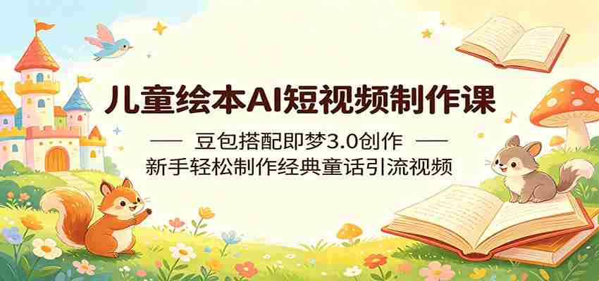 儿童绘本AI短视频制作课：豆包搭配即梦3.0创作，新手轻松制作经典童话引流视频-有道网创