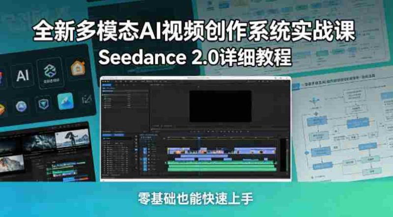 全新多模态AI视频创作系统实战课,Seedance 2.0详细教程,零基础也能快速上手-有道网创
