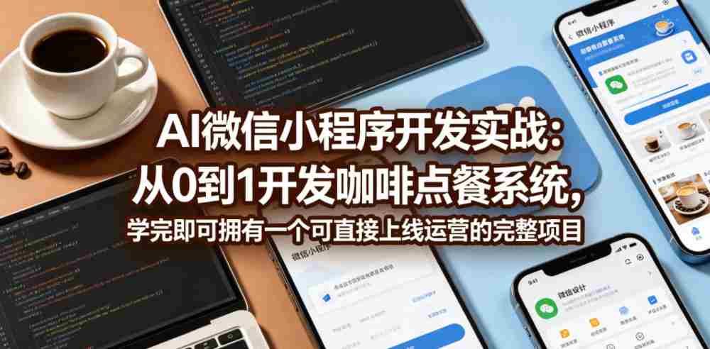AI微信小程序开发实战：从0到1开发咖啡点餐系统，学完即可拥有一个可直接上线运营的完整项目-有道网创