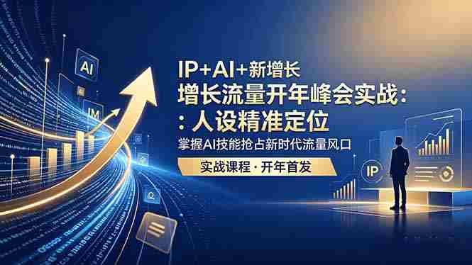 （18530期） IP+AI+新增长 流量开年 峰会实战：人设精准定位 掌握AI技能抢占新时代流量风口-有道网创
