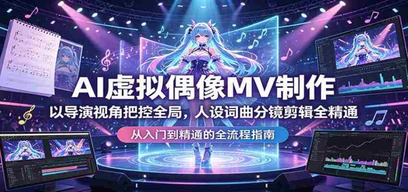 AI虚拟偶像MV制作:以导演视角把控全局,人设词曲分镜剪辑全精通-有道网创