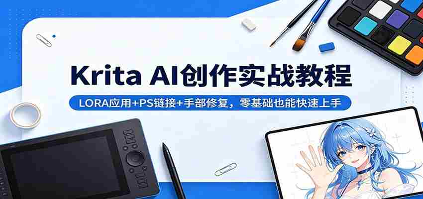Krita AI创作实战教程：LORA应用+PS链接+手部修复，零基础也能快速上手-有道网创