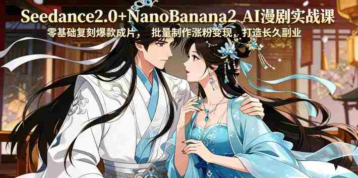 Seedance2.0+NanoBanana2 AI漫剧实战课，零基础复刻爆款成片涨粉变现，打造长久副业收益-有道网创
