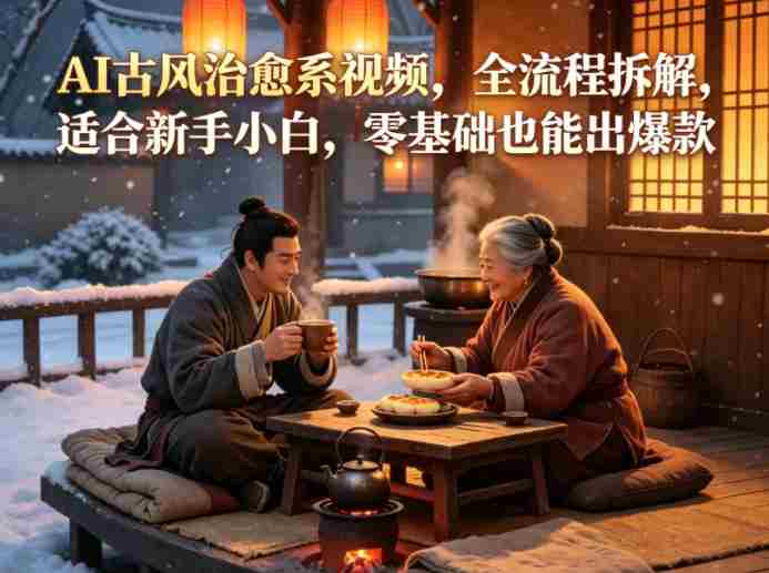 AI古风治愈系视频,全流程拆解,适合新手小白,零基础也能出爆款-有道网创