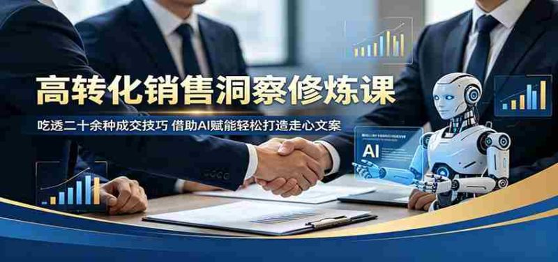 高转化销售洞察修炼课：吃透二十余种成交技巧，借助AI赋能轻松打造走心文案-有道网创