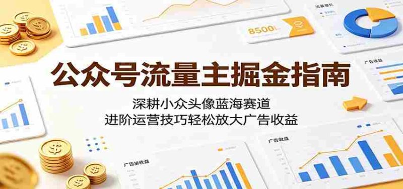 公众号流量主掘金指南：深耕小众头像蓝海赛道，进阶运营技巧轻松放大广告收益-有道网创