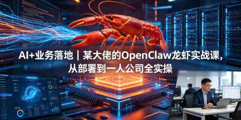 AI+业务落地|某大佬的OpenClaw小龙虾实战课,从部署到一人公司全实操-有道网创
