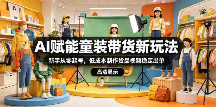 AI赋能童装带货新玩法,新手从零起号,低成本制作货品视频稳定出单-有道网创