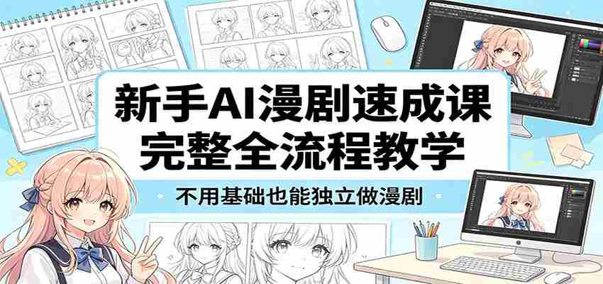 新手AI漫剧速成课：完整全流程教学，不用基础也能独立做漫剧-有道网创