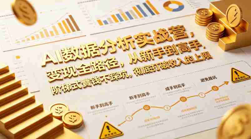 AI数据分析实战营，变现全路径，从新手到高手，阶梯式賺钱不踩坑，彻底打破收入的上限-有道网创