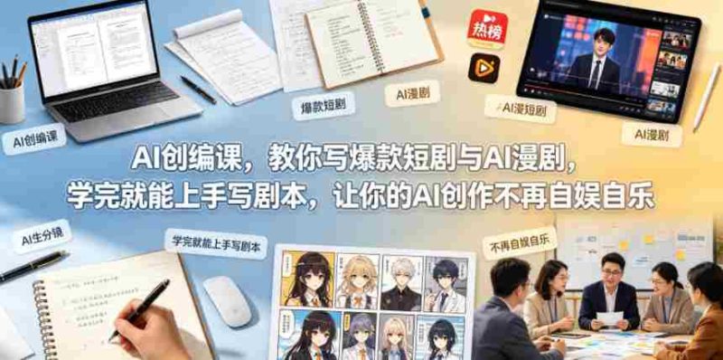AI创编课,教你写爆款短剧与AI漫剧,学完就能上手写剧本,让你的AI创作不再自娱自乐-有道网创