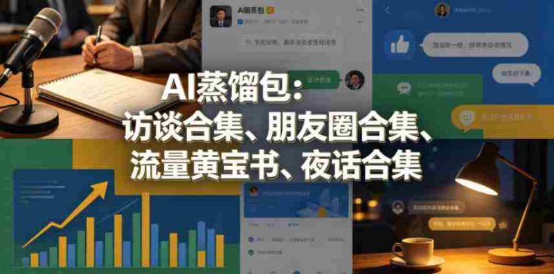 AI蒸馏包:访谈合集、朋友圈合集、流量黄宝书、夜话合集【文档】-有道网创