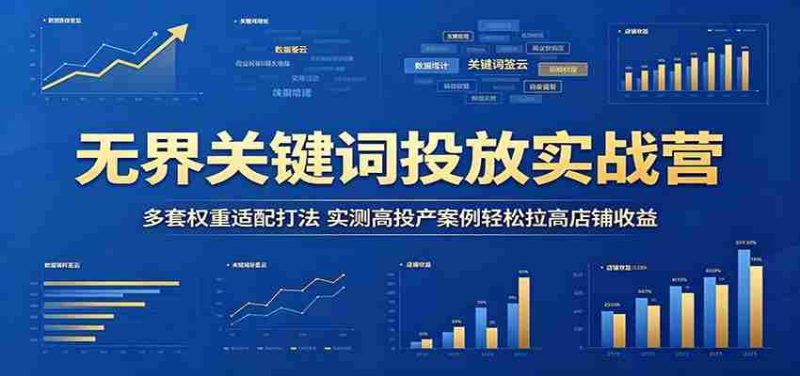 无界关键词投放实战营：多套权重适配打法，实测高投产案例轻松拉高店铺收益-有道网创