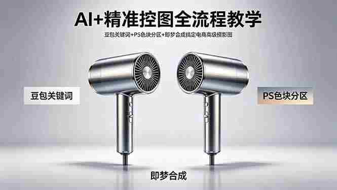 （18331期）AI+精准控图全流程教学 豆包关键词+PS色块分区+即梦合成搞定电商高级摄影图-有道网创