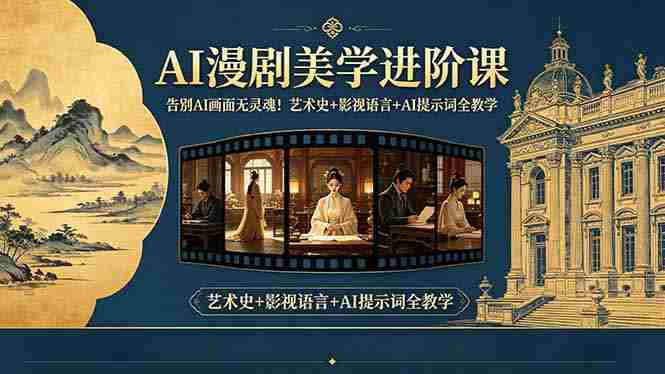 (18480期)告别AI画面无灵魂!AI漫剧美学进阶课,艺术史+影视语言+AI提示词全教学-有道网创