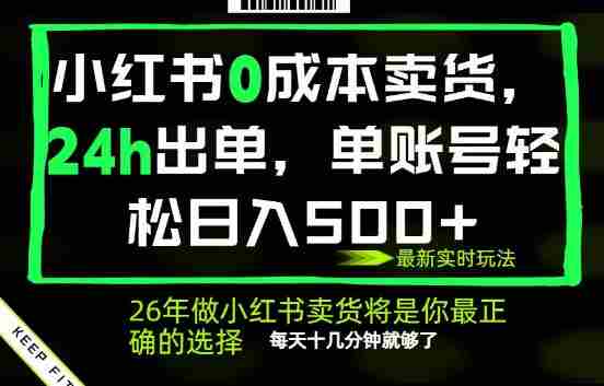 小红书0成本AI卖货,24小时出单,全流程托管,保底日入500+,每天十几分钟就够了【揭秘】-有道网创