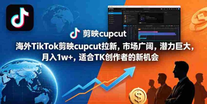 海外TikTok剪映cupcut拉新，市场广阔，潜力巨大，月入1w+，适合TK创作者的新机会-有道网创