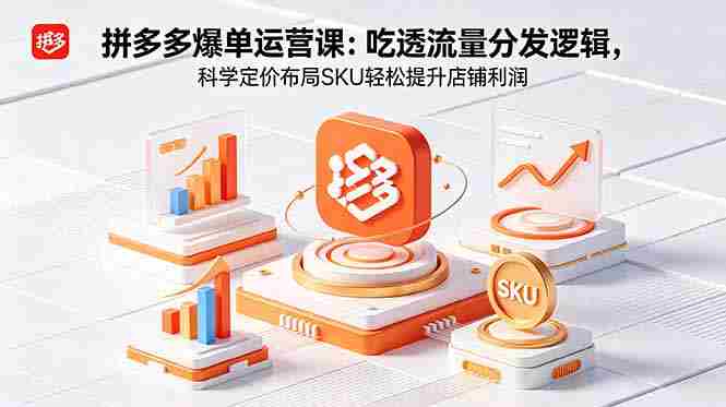 (18577期)拼多多爆单运营实战课:吃透流量分发逻辑,科学定价布局SKU轻松提升店铺利润-有道网创