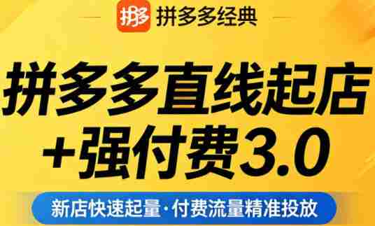 拼多多直线起店+强付费3.0，教你稳定起店、高效控投产、破解流量瓶颈（更新4月）-有道网创