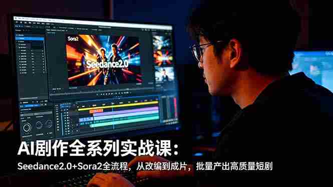 (18647期)AI剧作全系列实战课:Seedance2.0+Sora2全流程,从改编到成片,批量产出高质量短剧-有道网创