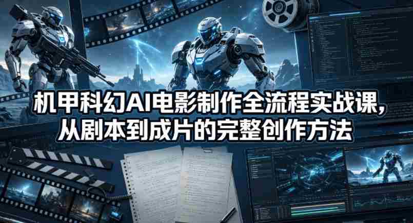 机甲科幻AI电影制作全流程实战课，从剧本到成片的完整创作方法-有道网创