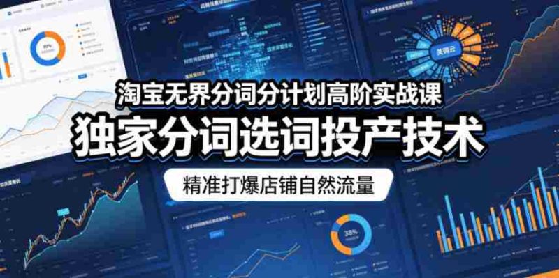 淘宝无界分词分计划高阶实战课,独家分词选词投产技术,精准打爆店铺自然流量-有道网创