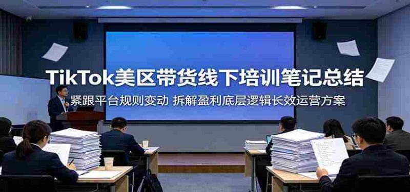 TikTok美区带货线下培训笔记总结：紧跟平台规则变动，拆解盈利底层逻辑长效运营方案-有道网创