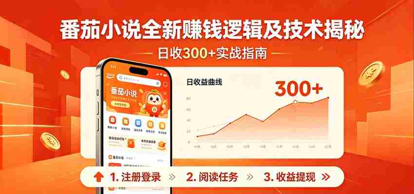 番茄小说全新赚钱逻辑及技术日收300+，小白新书皆可做！无脑赚就行了！-有道网创
