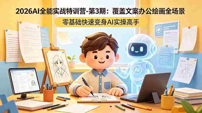 (18573期)2026AI全能实战特训营-第3期:覆盖文案办公绘画全场景 零基础快速变身AI实操高手-有道网创