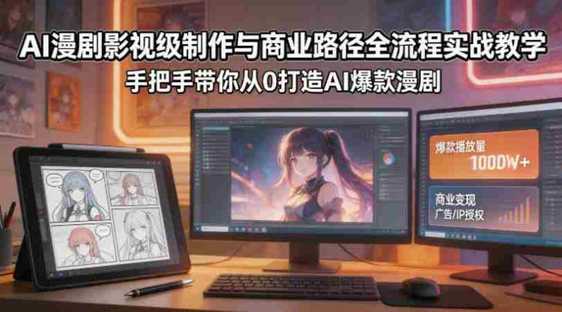 AI漫剧影视级制作与商业路径全流程实战教学，手带你从0打造AI爆款漫剧-有道网创