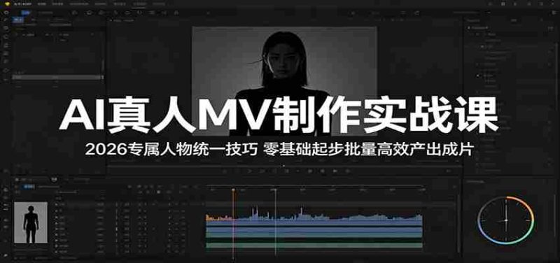 AI真人MV制作实战课：2026专属人物统一技巧，零基础起步批量高效产出成片-有道网创