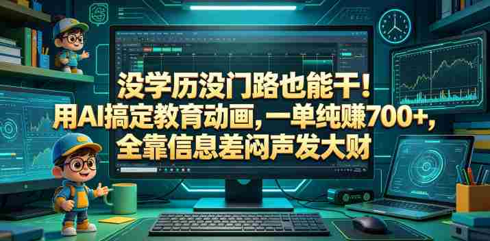 没学历没门路也能干!用AI搞定教育动画,一单纯賺700+,全靠信息差闷声发大财【揭秘】-有道网创