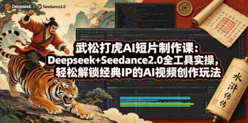 武松打虎AI短片制作课:Deepseek+Seedance2.0全工具实操,轻松解锁经典IP的AI视频创作玩法-有道网创