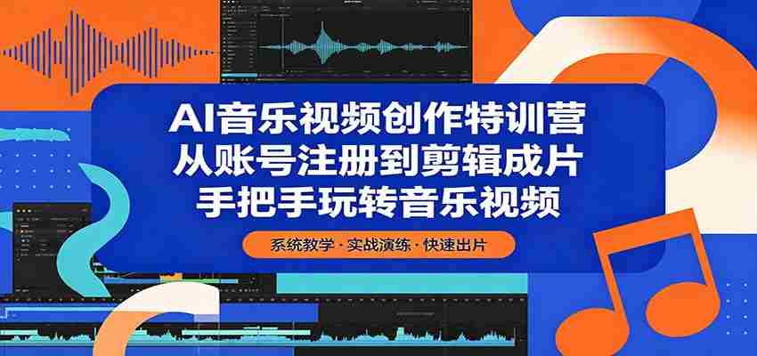 AI音乐视频创作特训营：从账号注册到剪辑成片，手把手玩转音乐视频-有道网创