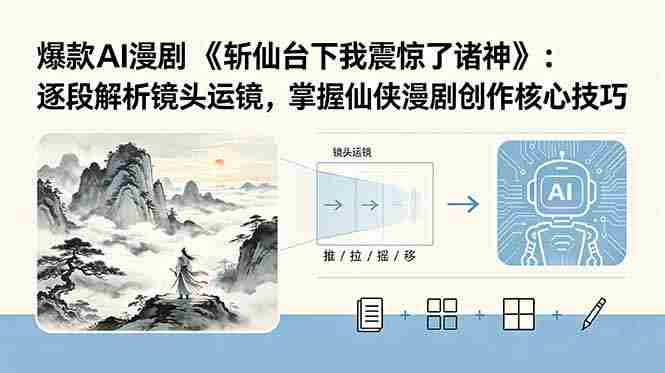 (18620期)爆款AI漫剧《斩仙台下我震惊了诸神》:逐段解析镜头运镜,掌握仙侠漫剧创作核心技巧-有道网创