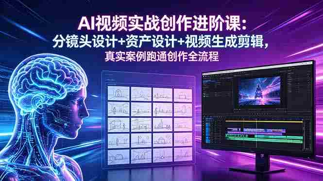 (18596期)AI视频实战创作进阶课:分镜头设计+资产设计+视频生成剪辑,真实案例跑通创作全流程-有道网创