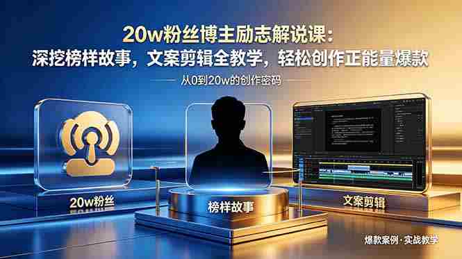 (18648期)20w粉丝博主励志解说课:深挖榜样故事,文案剪辑全教学,轻松创作正能量爆款-有道网创