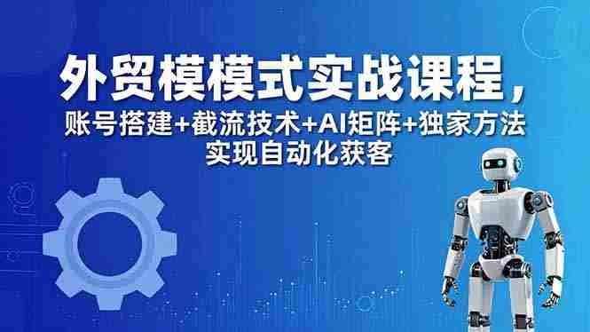 (18367期)外贸新模式实战课程-更新5月,账号搭建+截流技术+AI矩阵+独家方法实现自动化获客-有道网创