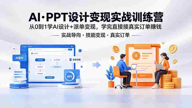 (18458期)AI·PPT设计变现实战训练营,从0到1学AI设计+派单变现,学完直接接真实订单赚钱-有道网创