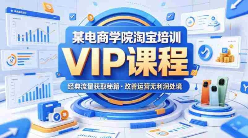 某电商学院淘宝培训VIP课程，各种经典有用的流量获取秘籍，改善运营产品没利润的处境（2026年5月）-有道网创