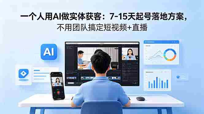 (18432期)一个人用AI做实体获客:7-15天起号落地方案,不用团队搞定短视频+直播-有道网创