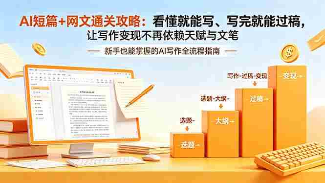 (18486期)AI短篇+网文通关攻略-更新4月:看懂就能写、写完就能过稿,让写作变现不再依赖天赋与文笔-有道网创